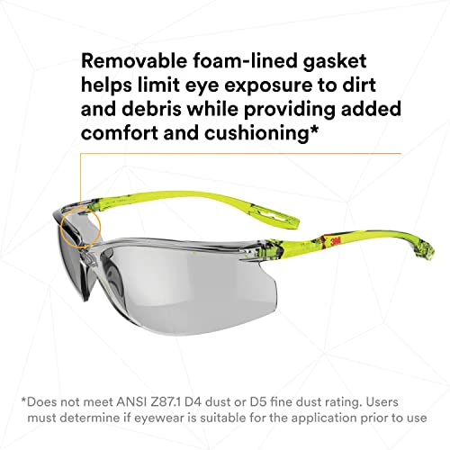 3M Safety Glasses Scotchgard Anti-Fog Coating - color: Gray I/O Lens, Green/Black Frame, size: One size fits most