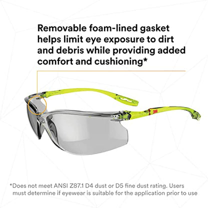3M Safety Glasses Scotchgard Anti-Fog Coating - color: Gray I/O Lens, Green/Black Frame, size: One size fits most