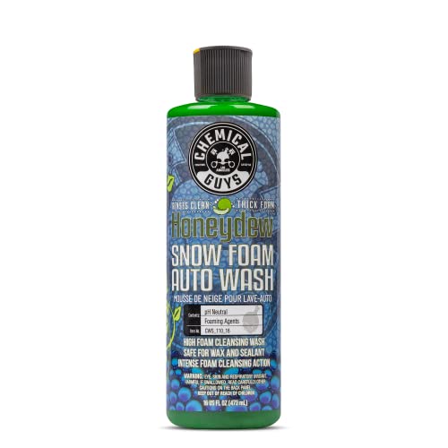 Chemical Guys, Honeydew Snow Foam Car Wash Soap for Foam Cannons, 16 oz | Works with foam cannons, foam guns or bucket washes, safe for cars, trucks, motorcycles, RVs, honeydew scent - size: 16 Fl Oz (Pack of 1), style: HONEYDEW