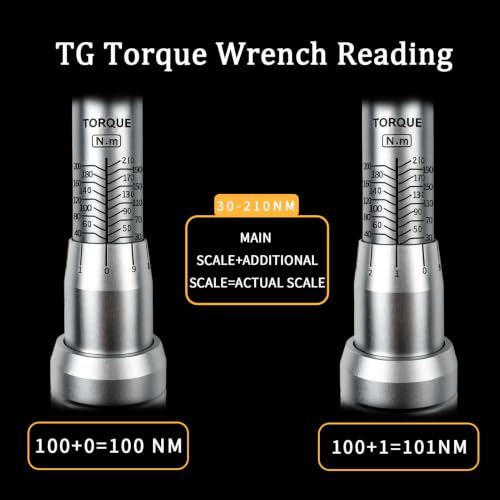 TYD 1/2" Heavy Duty Click Torque Wrench 30–210 Nm ±4% Precision | Adjustable Torque Wrench 72-Tooth Reversible Ratchet Storage Case for Car Wheel Lug, Truck & SUV Repair Torque Tool - style: TG-210(30-210NM)