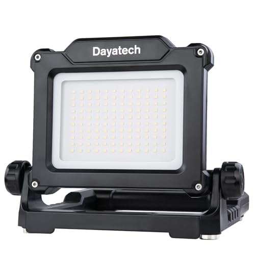 Cordless LED Work Light Compatible with Dewalt and Milwaukee 18-20V Battery, Magnetic Base for Underhood, 4000 LM 25 W Brightness Adjustable, Flicker Free, (Light Only/Charger Not Included) - color: Black