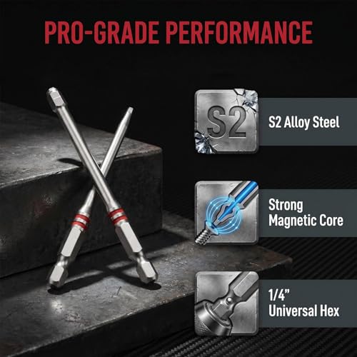12 Piece Pagoda Shaped Drill Bit, Hex Bit Set, Magnetic Screwdriver Bits, Pagoda Design, Suitable for Hexagonal Sizes of 1.5-2mm, 2.5-3mm, 4-5-6mm, for Drills and Wrenches