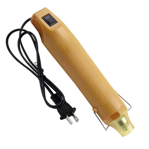 Mini Heat Gun - 220V 300W Portable Handheld Hot Air Gun Tool for DIY Craft Embossing - Electric Heating Tool with Stand & Power Cord for Car Vinyl Wrap/Shrink Wrapping PVC/Drying Paint(Gold) - color: Gold