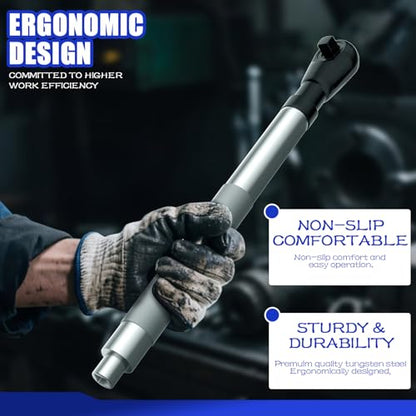 3/8" Offset Extension Wrench Impact for Electric Drill with 1/2" & 1/4" Adapters set, Impact Ratchet Extender for Tight Spaces - size: 3/8"