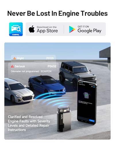 TOPDON Carpal-US OBD2 Code Reader Bluetooth, All System OBD2 Scanner for iOS & Android, Vehicle Health Check, 6 Maintenance Services, Smog Check, Repair Guide, 1 Year Free Update