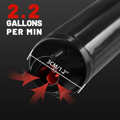FUELIO Gas Transfer Pump Battery Powered - Fuel Transfer Pump with Nozzle - Battery Operated Gas Pump With 3 FT Long Hose 2.2 GPM Transfer Pump For Water Kerosene Gas Can… - color: Red