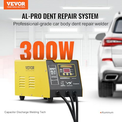 VEVOR Spot Welder Dent Puller, 300W Stud Welder Dent Repair Kit with Heat Gun, Auto/Manual Welding Mode, 110V Auto Body Spot Welding Dent Repair Machine for Aluminum Car Body Panels Repair - style: Aluminum Pro