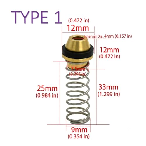 Air Throttle Valve Kit Trigger O Ring Replacement for 1/2" 3/4" 1" Pneumatic Impact Wrench, Tune Up Kit Repair Parts with Brass Valve, Spring & Seal Components - color: Brown