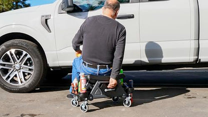 Powerbuilt Heavy-Duty Utility Rolling Seat Upgraded with Padding, Sturdy Locked in Trays, Premium Wheels for Garage Work - Grey 642924ECE - style: Foam Cushion