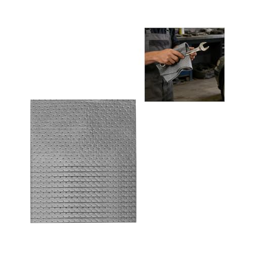 12PCS Car Oil Absorbent Pads, 13" x 10" Reusable Waterproof Weight Dimpled Vehicle Garage Oil Spill Absorbent Mat, Absorbs Soaks Grease Mat, Universal Auto Accessories