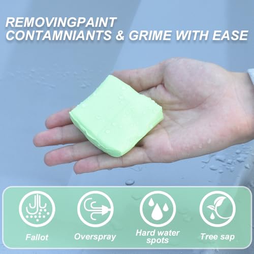XhuangTech Premium Car Clay Bar Kit (3 Pack) 300g(3x100g) - Professional Grade Auto Detailing Magic Clay with Deep Cleaning & Paint Decontamination for Car Wash - Safe on Paint, Glass, Wheels (Green) - color: Green
