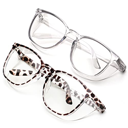 JOO'RTI Anti-Fog Safety Goggles Anti-Blue Light Saftey Glasses Anti-Dust Protective Eyewear for Women and Men - color: 2packs(demi & Grey)