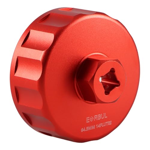 EVRBUL CNC 64.5mm 14 Flute Oil Filter Wrench Tool Oil Filter Cap Wrench Oil Filter Cap Socket Removal Tool Compatible with Toyota Avalon Camry Corolla Highlander Sequoia Tacoma Tundra Venza Matrix
