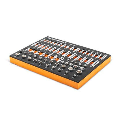 GEARWRENCH 68 Piece 1/4” Drive Master SAE Socket Set in Foam Storage Tray - GWMSSKT14SAE - size: One Size, style: 1/4" Chrome Sockets