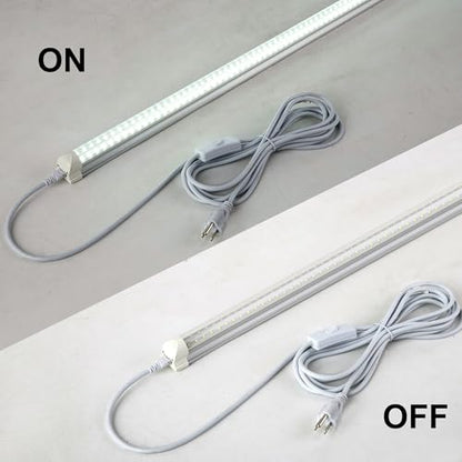 T5 T8 Power Cord with On/Off Switch,15FT Extension Cord,US Plug Tube Light Connector Power Cable,3 Prong Female End T5 T8 LED Lamp Connecting Wire for Garage,Shop,Basement,Barn,Pack of 4