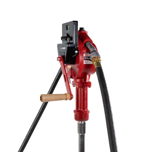 Fill-Rite FR112CL Fuel Transfer Rotary Hand Pump w/Liter Counter, Discharge Hose, Nozzle Spout, & Suction Pipe - style: Rotary Pump w/Liter Counter