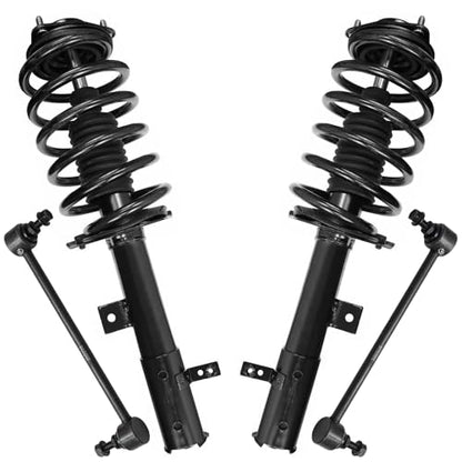 Detroit Axle - 4WD Front Struts Sway Bars for Jeep 2011-2017 Patriot 2 Struts with Coil Spring 2 Sway Bar End Links 2012 2013 2014 2015 2016 Replacement Suspension Kit - size: 4QS54397/Sway Kit