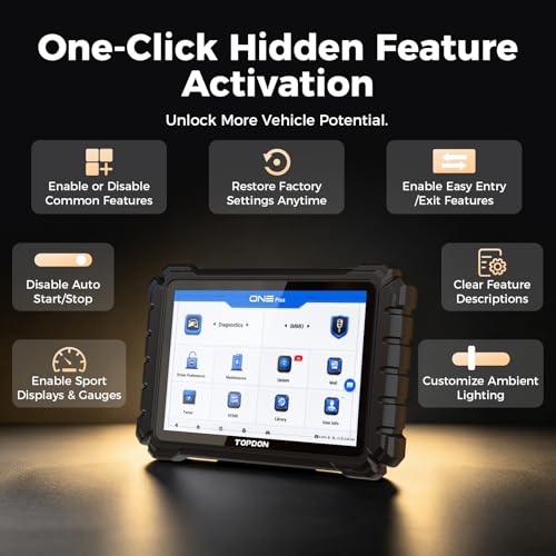 TOPDON ONE Plus OBD2 Scanner, Professional Bidirectional Scan Tool, ECU Programming & Coding, 50+ Reset, J2534 Pass-Thru/DoIP, Automotive Diagnostic Tool for All Vehicles with Topology Mapping