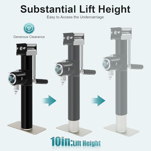 1000 lbs Lifting Jack with 10" Lift Height – Heavy Duty Manual Car Jack, 2204 lbs Static Load Capacity, Stable Base, Q235B Steel, Hand-Cranked Jacks for Tire Change, Garage, Roadside Repair, Black