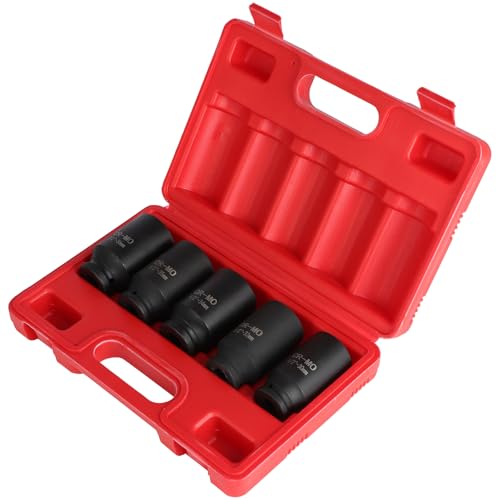 ECCPP 5 Pcs 1/2 Drive Deep Impact Socket Set | 12 Point Metric 30mm 32mm 34mm 35mm 36mm,Drive Spindle Axle Hub Nut Socket Set Use for Disassembling and Installing Axle Nuts