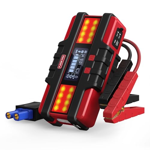 Battery Jumper Starter Portable, 6000A (12V) - Portable Booster Pack with Voltage Detection & Protection for Gas/Diesel (Up to All / 12L)