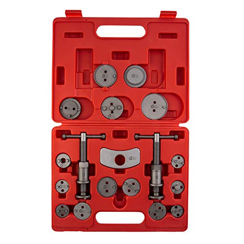 SUNEX TOOLS 3930 18-Piece Master Disc Brake Caliper Tool Set and Wind Back Kit, Compressor, Spreader Tool Set for Brake Pad Replacement with Magnetic Thrust Bolts