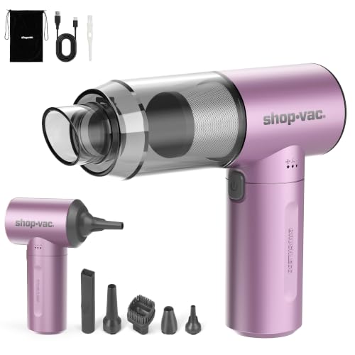 Shop-Vac S4 16000Pa Mini Handheld Car Vacuum Cleaner Cordless, Purple | 3-in-1 Multi-Function, Brushless Motor, Multiple Nozzles, Rechargeable, for Car, Office, and Home Detail Cleaning - color: Purple