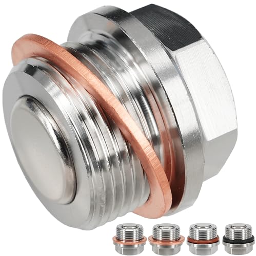 1PC M24x1.5 Stainless Steel Transmission/Front Differential Magnetic Oil Drain Plug Fit for 08-20 Lexus GX460 LX570; Toyota 4Runner FJ Cruiser Land Cruiser Tacoma Tundra, Replace 90341-24014 - size: M24x1.5