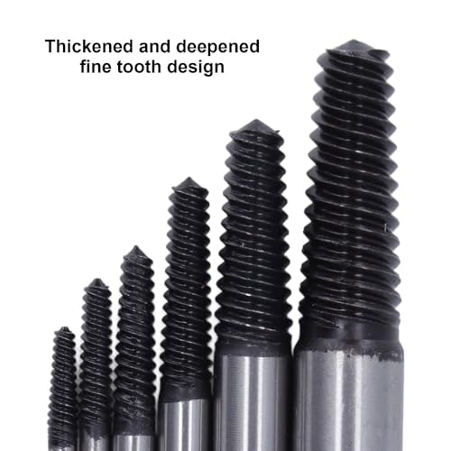 Carbon Steel Screw Extractor Set Broken Bolt and Stripped Screw Remover Kit with Storage Box, Tap Extractor Tools for Automotive Workshop Pipe Repair
