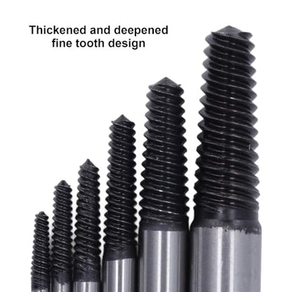 Carbon Steel Screw Extractor Set Broken Bolt and Stripped Screw Remover Kit with Storage Box, Tap Extractor Tools for Automotive Workshop Pipe Repair