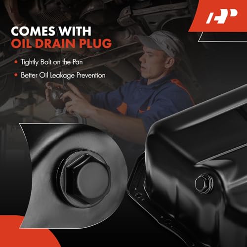 A-Premium Engine Oil Pan with Drain Plug Compatible with Jeep Patriot Compass Dodge Avenger Caliber Journey Chrysler 200 Cirrus Sebring L4 2.0L 2.4L - style: Oil Pan