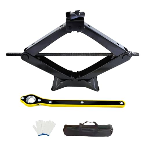 Scissor Car Lift Jack 3 Ton (6614 lbs) for Sedans, MPVs & SUVs, Compact Portable Kit Vehicle Roadside Emergency Tool Tire Change with Ratchet Wrench (3T) - size: 3T