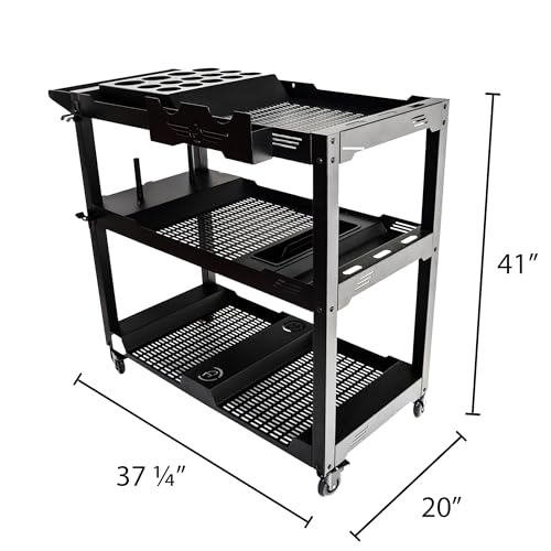 Adam's Polishes Professional Detail Cart Powder Coated Metal Car Detailing Cart for Garage | Storage Space, Rolling Premium Locking Casters, Polisher Holders, Heavy Duty Workshop, Detailers Garage - size: Professional Detailing Cart