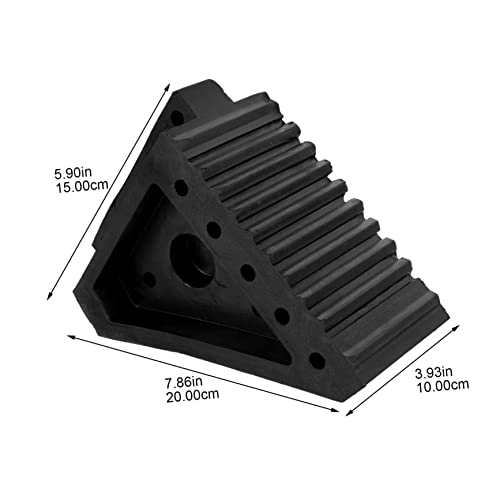 STOBAZA Portable Rubber Wheel Chocks 2-Piece Set for Cars RVs and Trailers Anti-Slip Tire Support Ramp for Stability