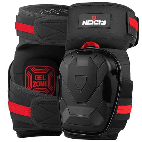 NoCry Professional Work Knee Pads for Men Construction with Ankle Support and Heavy Duty Anti-Slip Cap — Foam Cushion and Extra Thick Gel Padding — Reinforced Thigh & Shin Straps