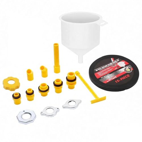 No-Spill Coolant Funel Kit Spill-Free Radiator Funnel Set Radiator Funnel Burping Kit Extra Funnels and Adapters for Universal Vehicle 15Pcs