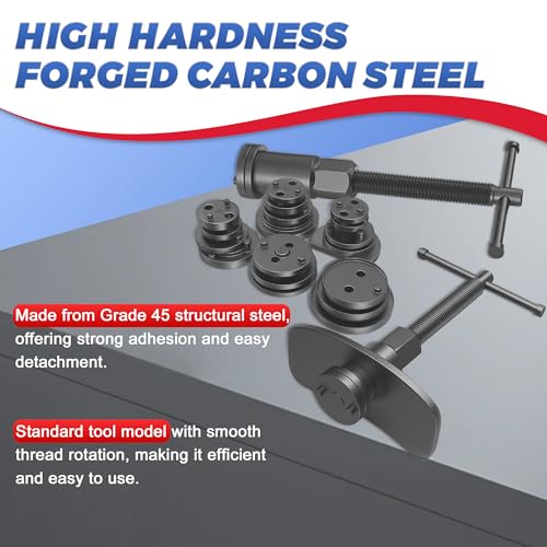 Heavy Duty Disc Brake Piston Caliper Compressor Wind Back Tool Universal Sets for Brake Pad Replacement with Hanger Hooks-28 Pieces - color: Red Silver