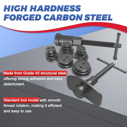 Heavy Duty Disc Brake Piston Caliper Compressor Wind Back Tool Universal Sets for Brake Pad Replacement with Hanger Hooks-28 Pieces - color: Blue Silver