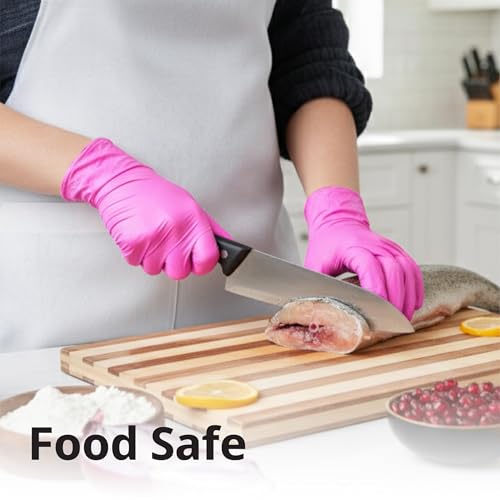 SwiftGrip Powder-Free Nitrile Gloves, 3-mil, Disposable Nitrile Gloves, Latex-Free, Powder-Free - Pink/Fuchsia - size: X-Large