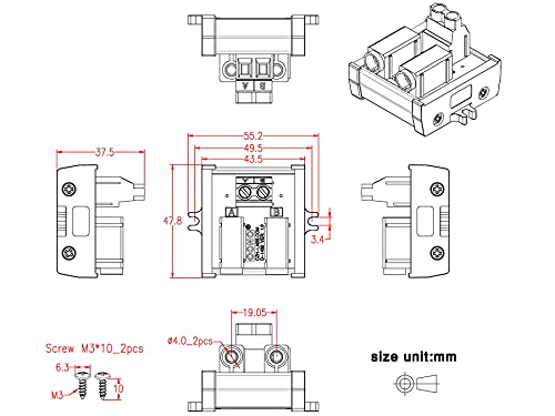 Banana Jack Breakout Board Module (1x2 Positions, Screw Mount) - size: 1x2 Positions, style: Screw Mount