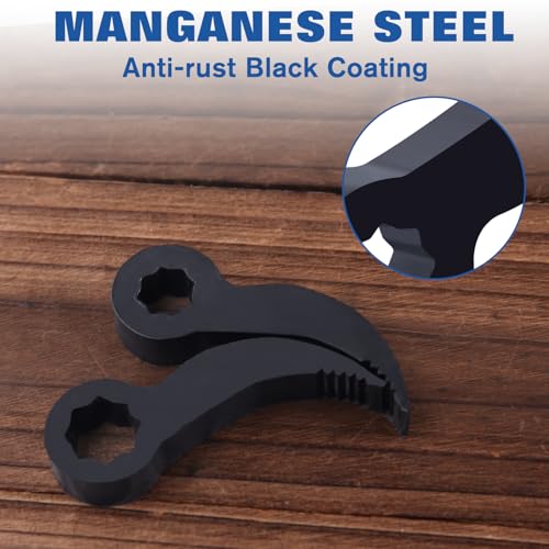 2Pcs Pry Bar Wrench Adapter Head, 3/8“ 1/2” Drive Adjustable Angle Crowbar Adapter Head Tool, Heavy-Duty Ratchet Pry Bar Attachment, Half Shaft Removal Car Repairing Tools for Tight Spaces