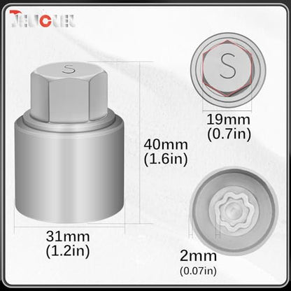 22PCS Wheel Locking Nut Key Kit Compatible with Land Rover Series | For Range Rover, Evoque, Freelander, Velar, Wheel Lock Nut Socket Adapter Set, Anti-Theft Lug Removal Tool, Anti-Theft Screw - size: Socket Kit (22Pcs)