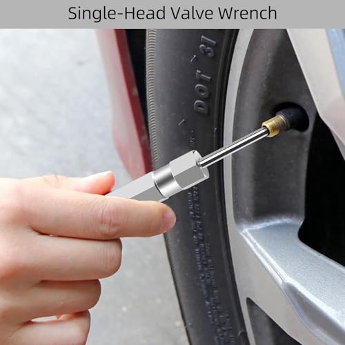 2 Pcs Valve Core Removal Tool Set, Professional Screwdriver Tire Valve Stem Core Remover Tool, 4.3 Inch Heavy Duty Tire Valves Stem Remover & Installer for Schrader Valves Removal
