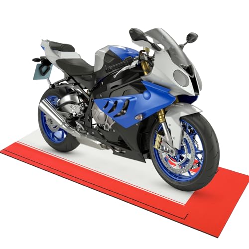 Drydiet Motorcycle Mat Garage Floor Rug Washable Parking Mats for Garage Floors Non Slip Oil Absorbent Pad Rubber Backing Layer Protects Floor(Red,White,78 x 31 Inch) - color: Red,White, size: 78 X 31 Inch