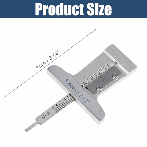 2Pcs Car Truck Tire Depth Checker Tyre Tread Gauge 0~32nds Caliper Measure Tool Stainless Steel and Aluminum Easy Read for Cars, Trucks, Motorcycles