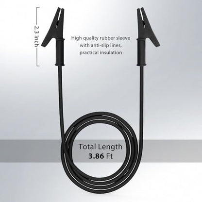 14 Gauge 2pcs/3.3Ft Alligator Clips Electrical with Wires UL3135, Heavy Duty Silicone Test Leads Set Jumper Wires Kit for Testing - EDGELEC - size: 3.3 Ft(1m)