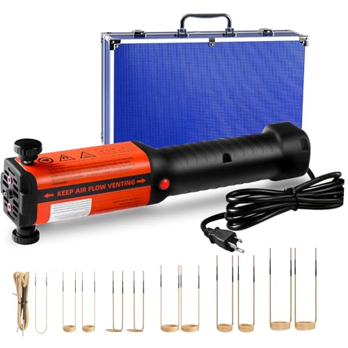 1500W Induction Heater Bolt Removal Kit w/Case - 25S Fast Heat Induction Tool & Bolt Buster, 12 Coils Magnetic Induction Heater Set w/Overheat Protection for Automotive, Hot Rod & Mechanical Repair - color: Blue-10coil