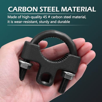 Inner Tie Rod Removal Tool, 3/8" Inner Tie Rod Tool, Steering Wheel Inner Ball Head Rudder Wrench, Anti-slip U-wrench for Inner Tie Rod Removal and Installation, for Most Cars (Black)