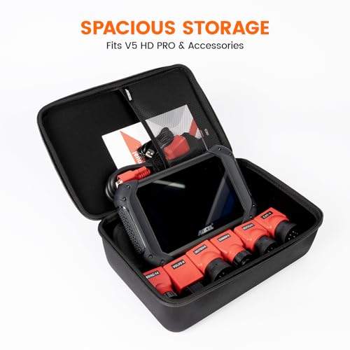 ANCEL EVA Hard Protective Case for V5 HD PRO Heavy Truck Scanner, Waterproof Shockproof Storage Bag with Large Capacity, Smooth Zippers and Easy Carry Handle, Travel Ready - style: Case for V5HD PRO