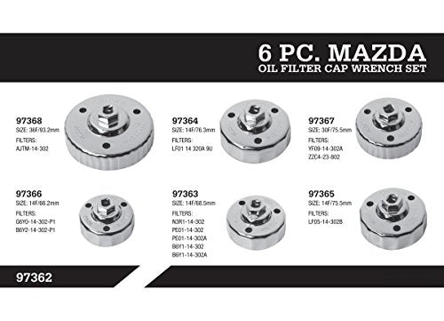 Steelman Low Profile Mazda Oil Filter Cap Wrench Socket Set, 6-Piece - size: 6-Piece Set